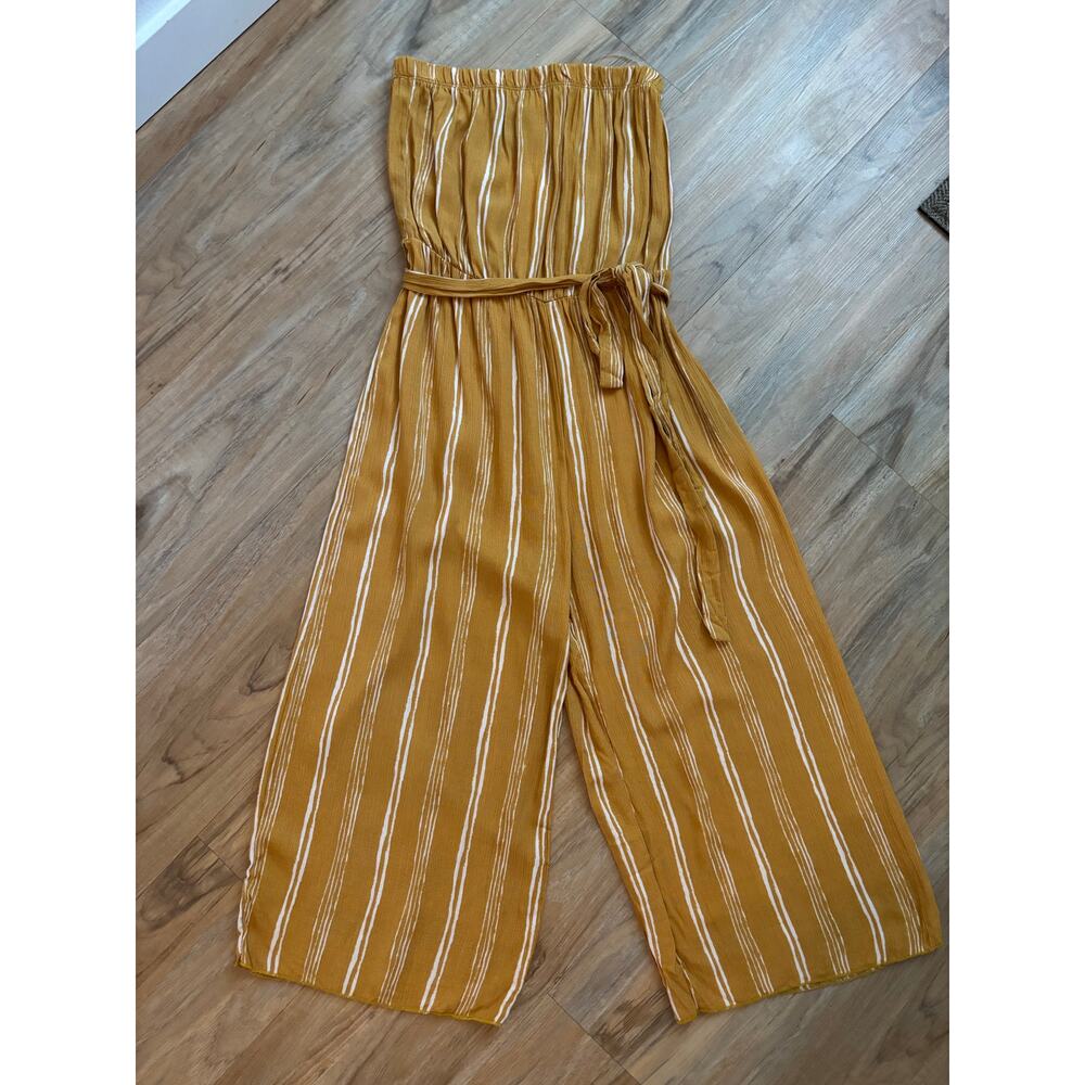See You Monday Women's Sm Strapless Cropped Rayon Jumpsuit Summer Spring Travel